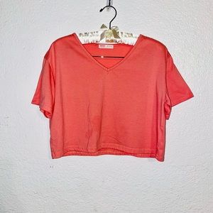 Shein xs pink/salmon color cropped tee